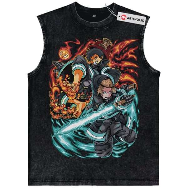 Shinra Kusakabe Tank Top, Arthur Boyle Tank Top, Fire Force Tank Top, Anime Tank Top, Vintage Tank Top
