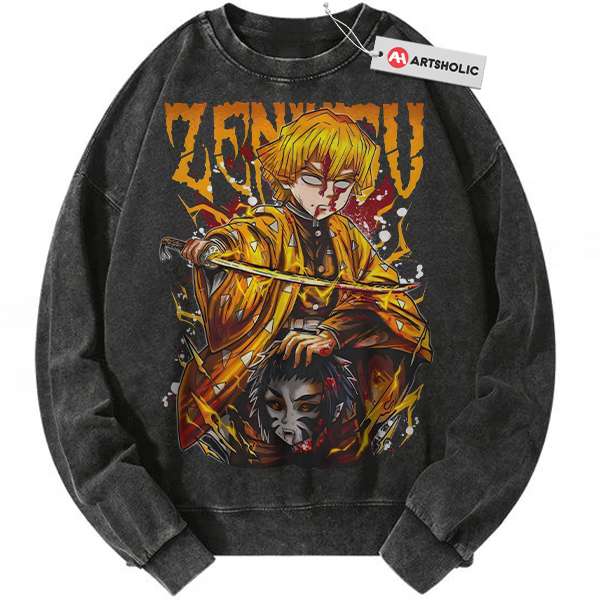 Zenitsu Agatsuma Sweatshirt, Demon Slayer Sweatshirt, Anime Sweatshirt, Vintage Sweater