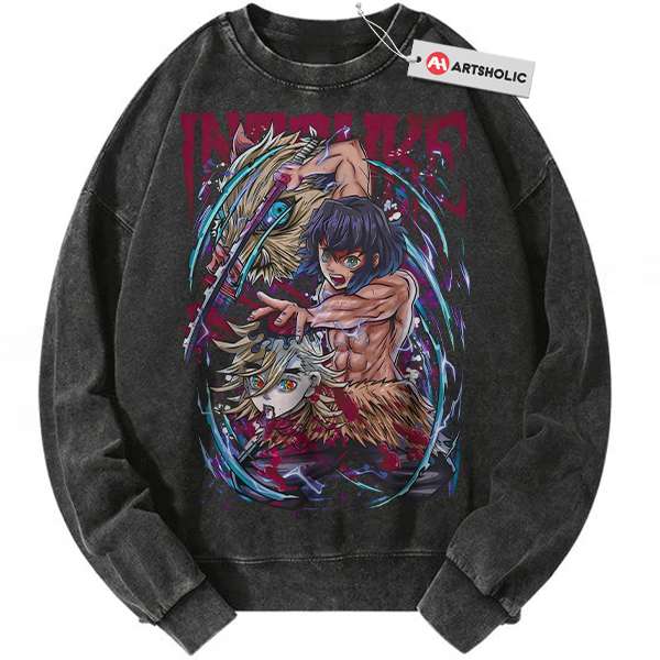 Inosuke Hashibira Sweatshirt, Demon Slayer Sweatshirt, Anime Sweatshirt, Vintage Sweater