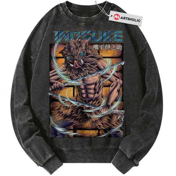 Inosuke Hashibira Sweatshirt, Demon Slayer Sweatshirt, Anime Sweatshirt, Vintage Sweater