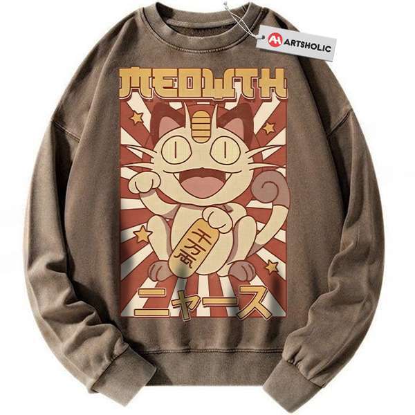 Meowth Sweatshirt, Pokemon Sweatshirt, PKM Sweatshirt, Anime Sweatshirt, Vintage Sweater