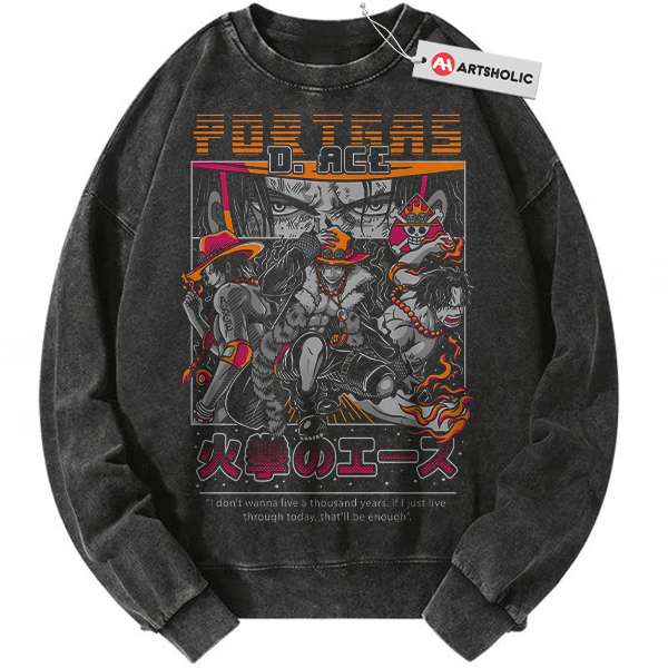 Portgas D Ace Sweatshirt, One Piece Sweatshirt, Anime Sweatshirt, Vintage Sweater