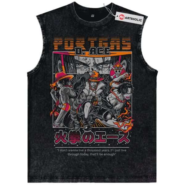 Portgas D Ace Tank Top, One Piece Tank Top, Anime Tank Top, Vintage Tank Top