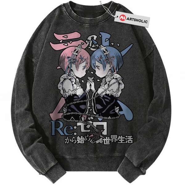 Rem vs Ram Sweatshirt, Re:Zero Sweatshirt, Anime Sweatshirt, Vintage Sweatshirt