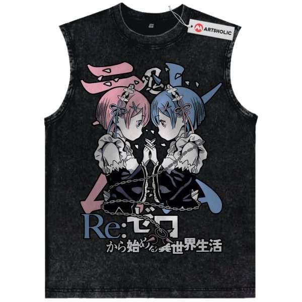 Rem vs Ram Tank Top, Re:Zero Tank Top, Anime Tank Top, Vintage Tank Top