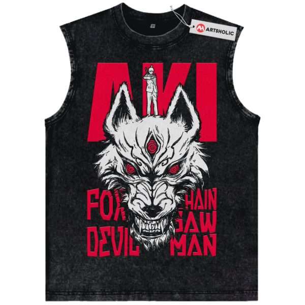 Aki Hayakawa Tank Top, Chainsaw Man Tank Top, Anime Tank Top, Vintage Tank Top