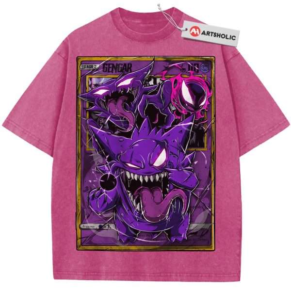 Gengar Shirt, Pokemon shirt, Anime Shirt, Vintage Tee - Rose Red, XL