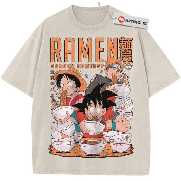 Son Goku Shirt, Luffy Shirt, Naruto Shirt, Anime Shirt, Vintage Tee - Apricot, 5XL