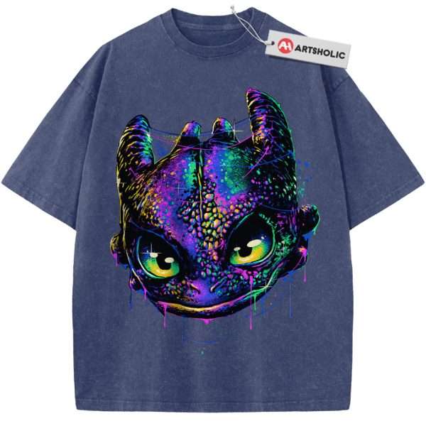 Toothless Shirt, Night Fury Shirt, How to Train Your Dragon Shirt, Animated Shirt, Vintage T-Shirt - Blue, XL