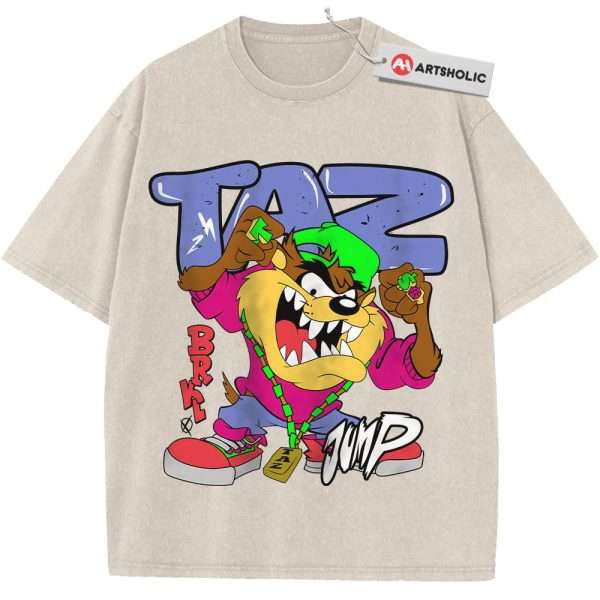 Tasmanian Devil Shirt, Looney Tunes Shirt, Cartoon Shirt, Vintage Tee - Apricot, L