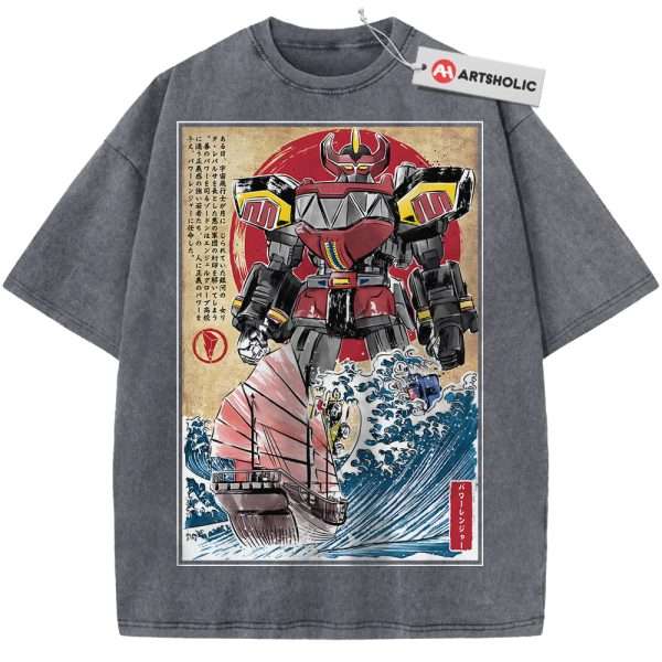 Power Ranger Shirt, Animated Shirt, Vintage Tee - Grey, L