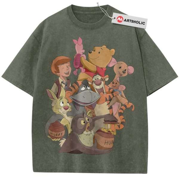 Winnie the Pooh Shirt, Animated Shirt, Vintage T-Shirt - Army Green, M