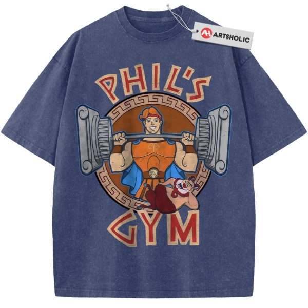 Hercules Shirt, Gym Shirt, Animated Shirt, Vintage T-Shirt - Blue, XL