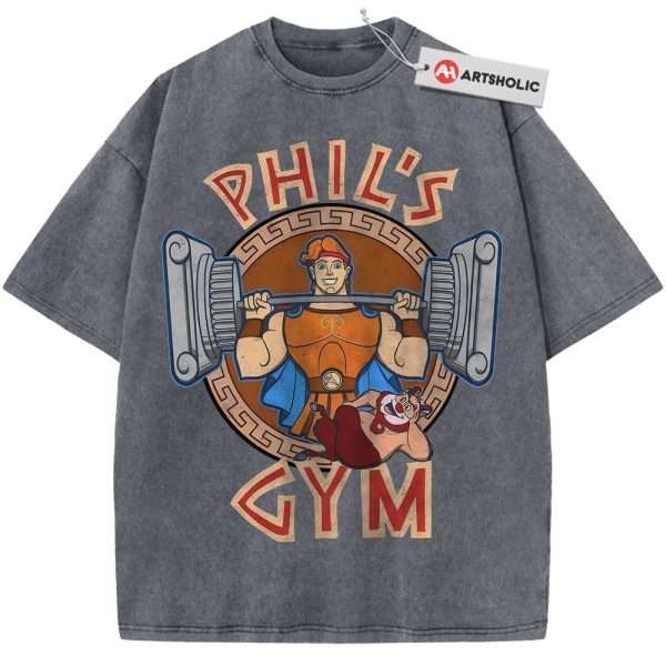 Hercules Shirt, Gym Shirt, Animated Shirt, Vintage T-Shirt - Grey, 4XL