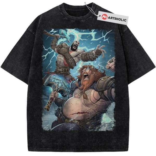 Kratos vs Thor Shirt, God of War Shirt, Game Shirt, Vintage Tee
