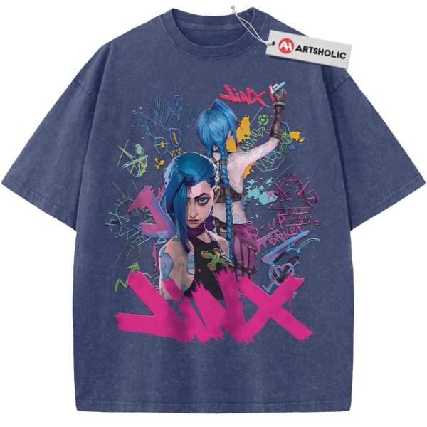 Jinx Shirt, League of Legends Shirt, LoL Shirt, Game Shirt, Vintage T-Shirt - Blue, XL