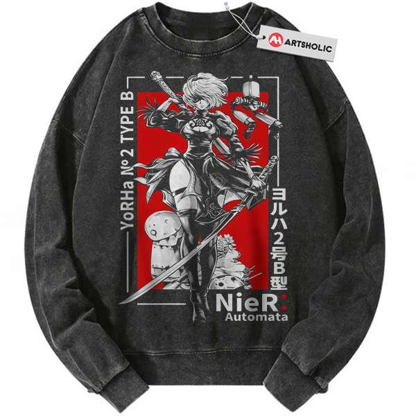 2B Sweatshirt, NieR:Automata Sweatshirt, Game Sweatshirt, Vintage Sweater