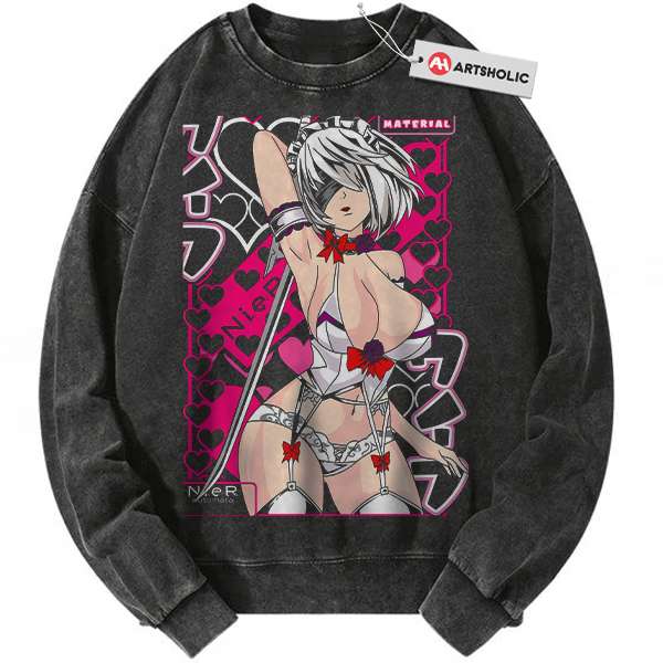 2B Sweatshirt, NieR:Automata Sweatshirt, Game Sweatshirt, Vintage Sweater