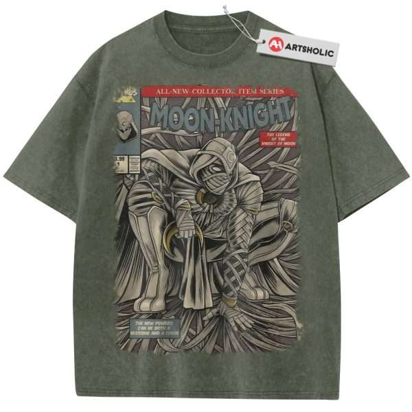 Moon Knight Shirt, Marvel Comics Shirt, Vintage Tee - Army Green, L