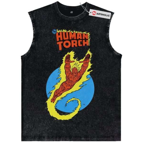 Human Torch Tank Top, Fantastic Four Tank Top, Marvel Comics Tank Top, Vintage Tank Top