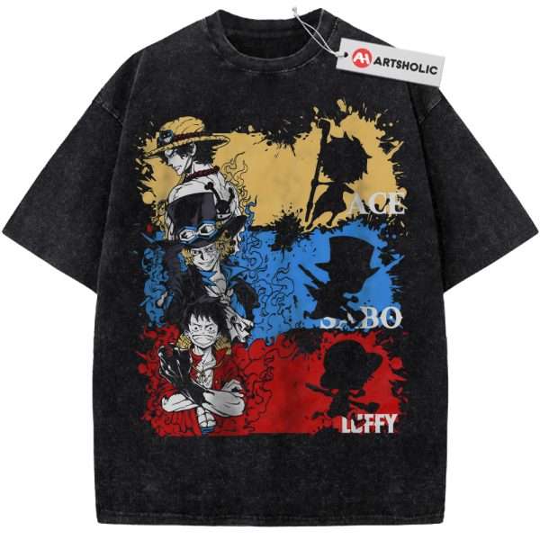 Monkey D Luffy Shirt, Sabo Shirt, Portgas D Ace Shirt, One Piece Shirt, Anime Shirt, Vintage T-Shirt