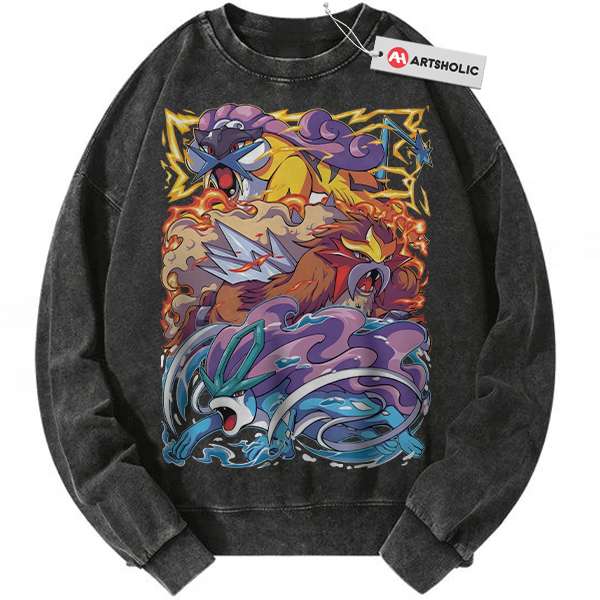 Suicune Sweatshirt, Raikou Sweatshirt, Entei Sweatshirt, Pokemon Sweatshirt, Anime Sweatshirt, Vintage Sweater