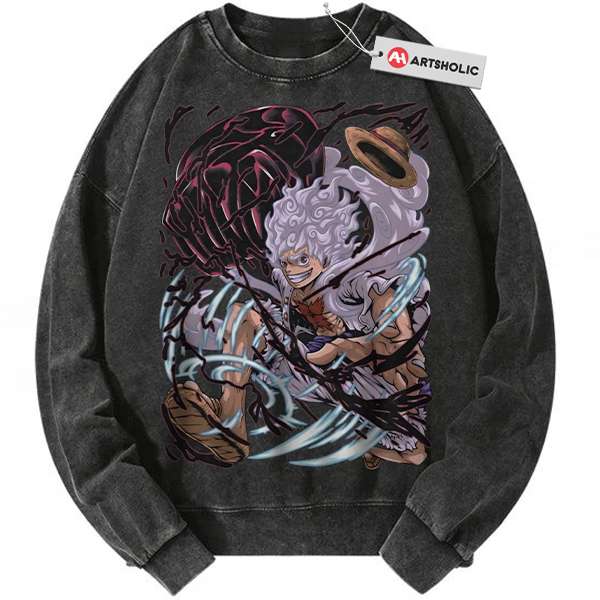 Monkey D Luffy Sweatshirt, God Nika Sweatshirt, One Piece Sweatshirt, Anime Sweatshirt, Vintage Sweatshirt