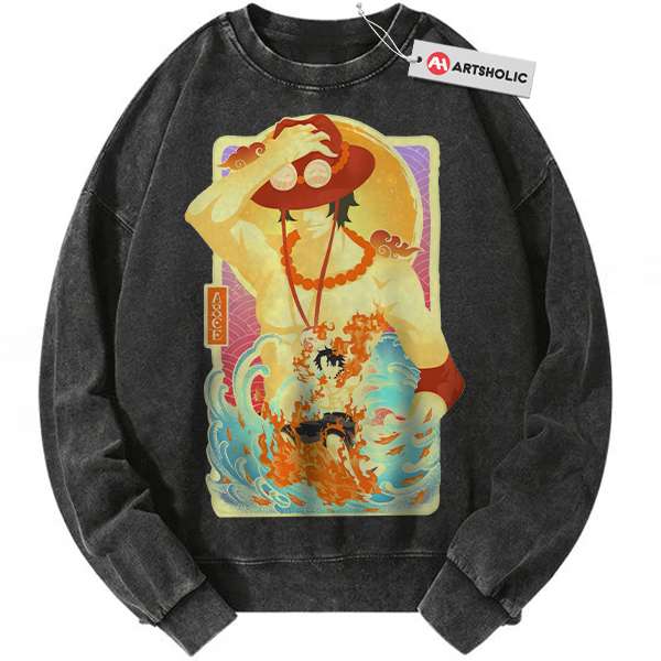 Portgas D Ace Sweatshirt, One Piece Sweatshirt, Anime Sweatshirt, Vintage Sweater