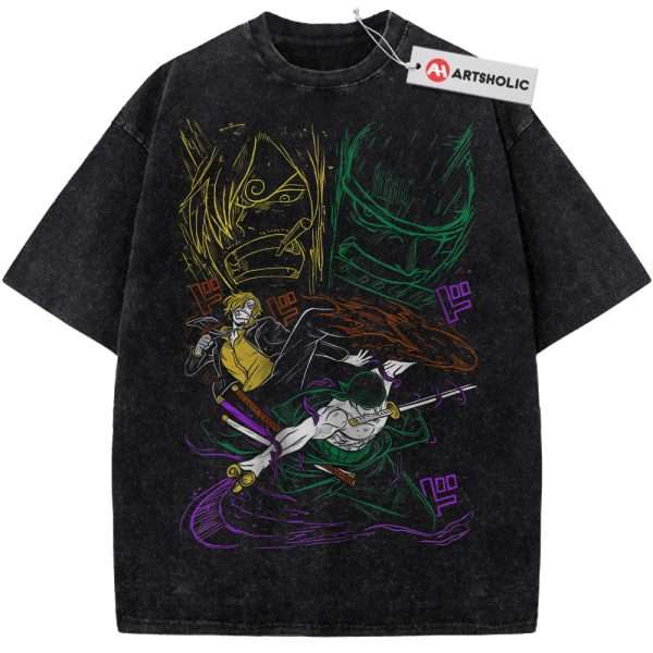 Roronoa Zoro Shirt, Vinsmoke Sanji Shirt, One Piece Shirt, Anime Shirt, Vintage Tee