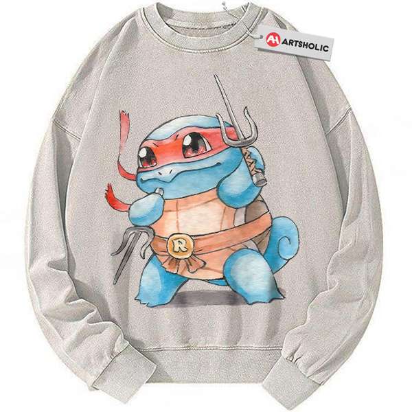 Squirtle x Raphael Sweatshirt, Pokemon Sweatshirt, Anime Sweatshirt, Vintage Sweater