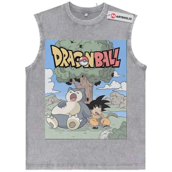 Snorlax Tank Top, Son Goku Tank Top, Dragon Ball Tank Top, Pokemon Tank Top, Anime Tank Top, Vintage Tank Top