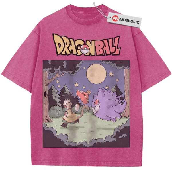 Gengar Shirt, Son Goku Shirt, Dragon Ball Shirt, Pokemon shirt, Anime Shirt, Vintage T-Shirt - Rose Red, 3XL