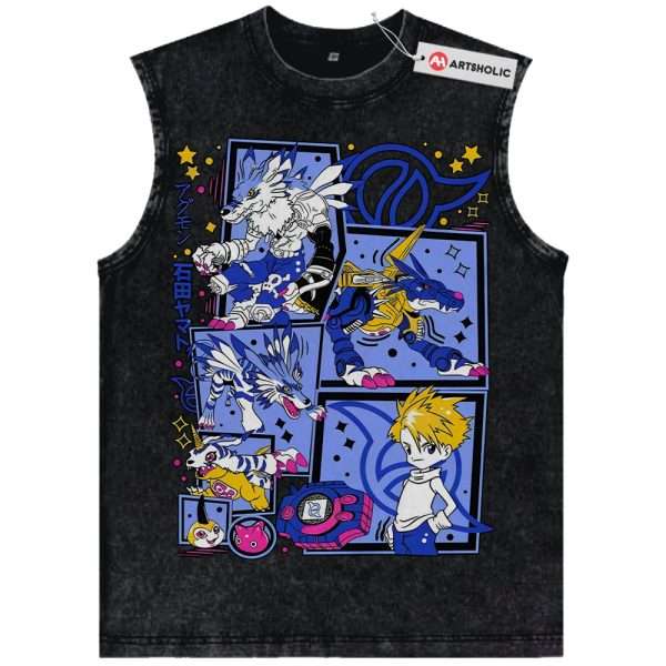 Gabumon Tank Top, Garurumon Tank Top, WereGarurumon Tank Top, MetalGarurumon Tank Top, Digimon Adventure Tank Top, Anime Tank Top, Vintage Tank Top