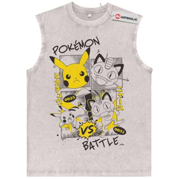 Pikachu Tank Top, Meowth Tank Top, Pokemon Tank Top, Anime Tank Top, Vintage Tank Top