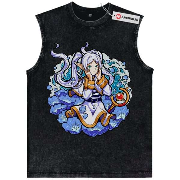 Frieren: Beyond Journey's End Tank Top, Anime Tank Top, Vintage Tank Top - Black, L