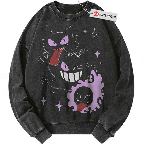 Gatsly Sweatshirt, Haunter Sweatshirt, Gengar Sweatshirt, Pokemon Sweatshirt, Anime Sweatshirt, Vintage Sweater