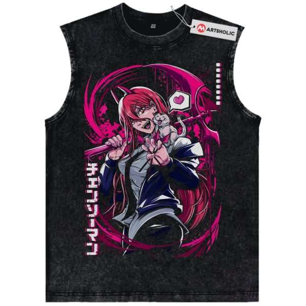 Power Tank Top, Chainsaw Man Tank Top, Anime Tank Top, Vintage Tank Top