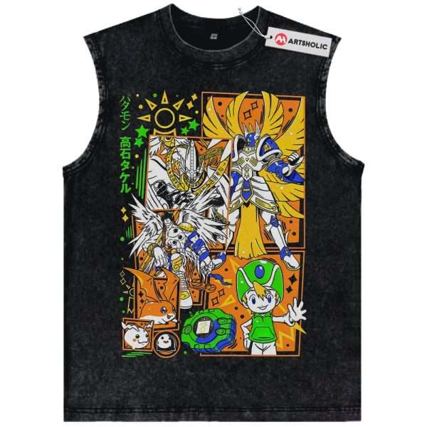 Patamon Tank Top, Angemon Tank Top, MagnaAngemon Tank Top, Takeru Takaishi Tank Top, Digimon Adventure Tank Top, Anime Tank Top, Vintage Tank Top