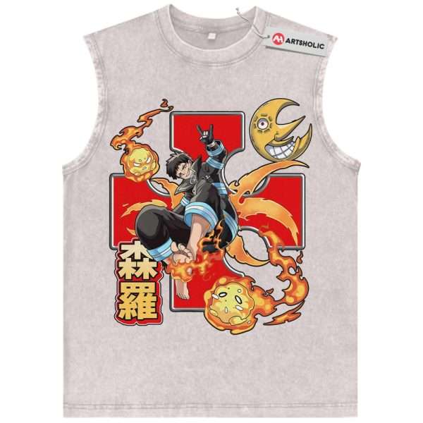 Shinra Kusakabe Tank Top, Arthur Boyle Tank Top, Fire Force Tank Top, Anime Tank Top, Vintage Tank Top