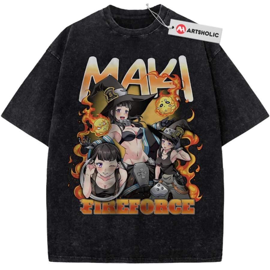 Maki Oze Shirt, Fire Force Shirt, Anime Shirt, Vintage T-Shirt