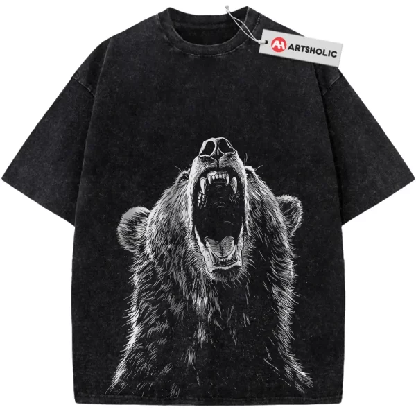 Fierce Roaring Bear Shirt, Wild Animal Shirt, Vintage T-Shirt