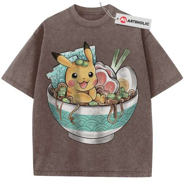 Pikachu Shirt, Pokemon shirt, Anime Shirt, Vintage Tee - Coffee, S