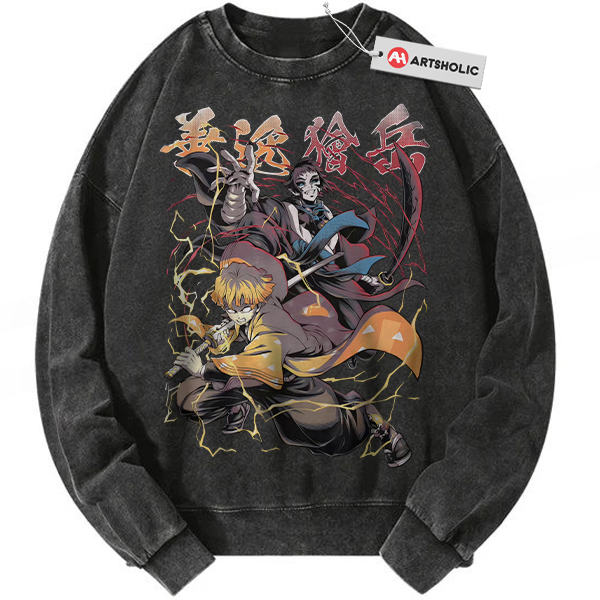 Zenitsu Agatsuma Sweatshirt, Kaigaku Sweatshirt, Demon Slayer Sweatshirt, Anime Sweatshirt, Vintage Sweatshirt