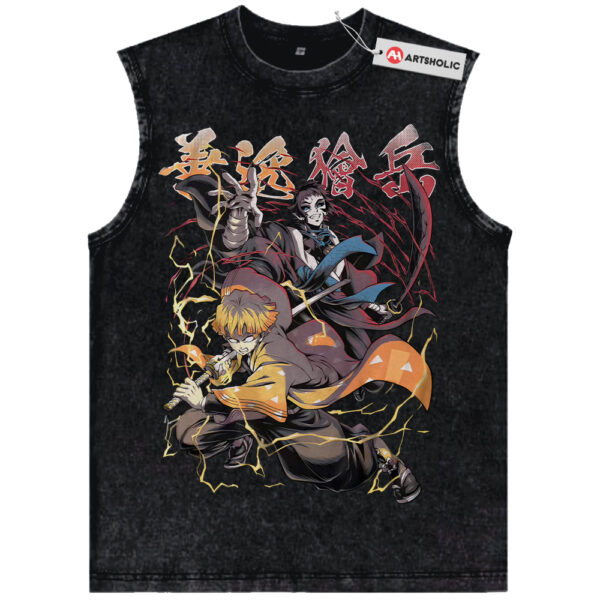 Zenitsu Agatsuma Tank Top, Kaigaku Tank Top, Demon Slayer Tank Top, Anime Tank Top, Vintage Tank Top