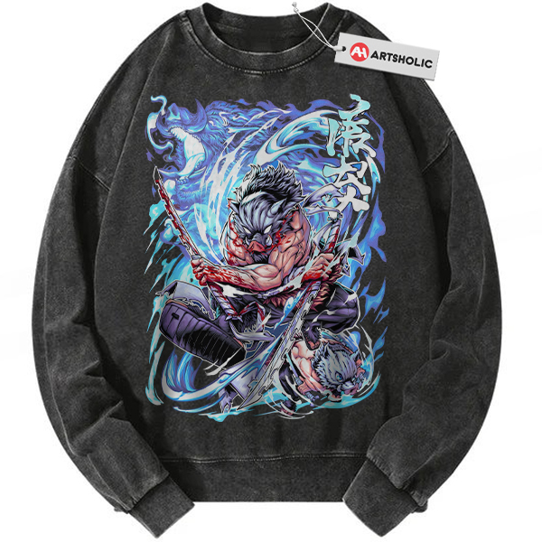 Inosuke Hashibira Sweatshirt, Demon Slayer Sweatshirt, Anime Sweatshirt, Vintage Sweatshirt