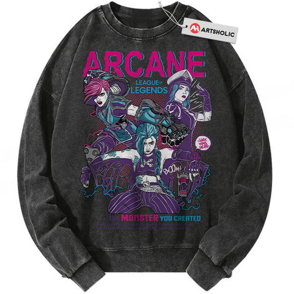 Arcane Sweatshirt, League of Legends Sweatshirt, Animated Sweatshirt, Vintage Sweatshirt