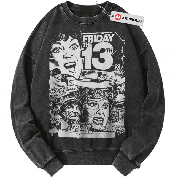 Friday the 13th Sweatshirt, Horror Movie Sweatshirt, Halloween Sweatshirt, Vintage Sweatshirt