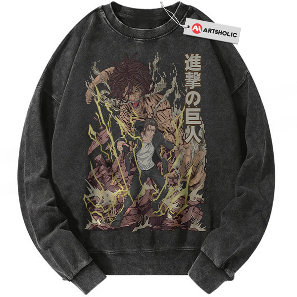 Eren Yeager Sweatshirt, Attack On Titan Sweatshirt, AOT Sweatshirt, Anime Sweatshirt, Vintage Sweatshirt
