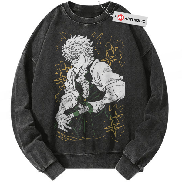 Sanemi Shinazugawa Sweatshirt, Demon Slayer Sweatshirt, Anime Sweatshirt, Vintage Sweatshirt