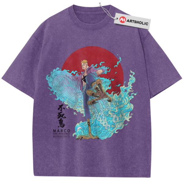 Marco Shirt, One Piece Shirt, Anime Shirt, Vintage T-Shirt - Purple, L